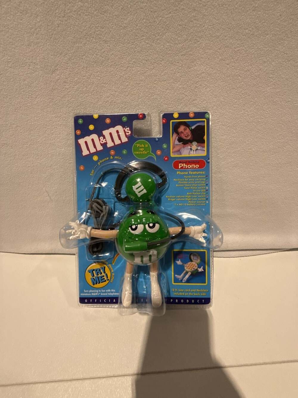 Vintage M&M's Green Character Hands-Free Working Telephone Art. no. 541.045